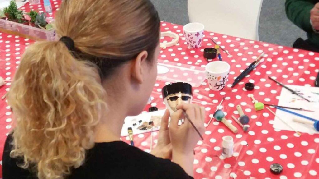 A ceramic pot painting workshop that can be themed around St George's day events.