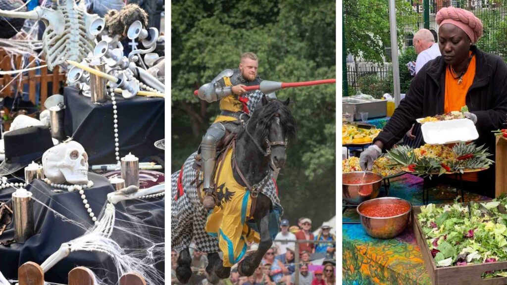 A selection of visitor attraction elements from themed Halloween zones, to jousting arena shows to authentic cuisine for enhanced visitor experiences. 