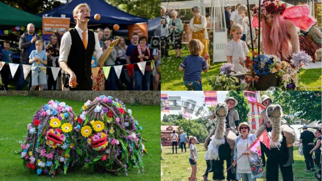 A collage of seasonal walkabout entertainers for the summer.