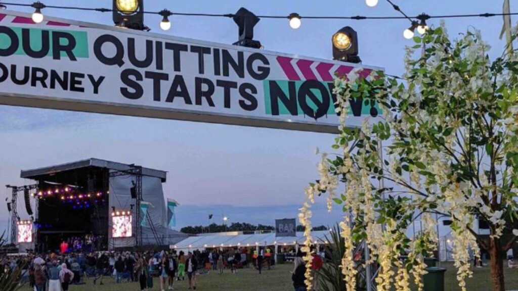 A photo of a brand activation at a festival event, showing the crowd.