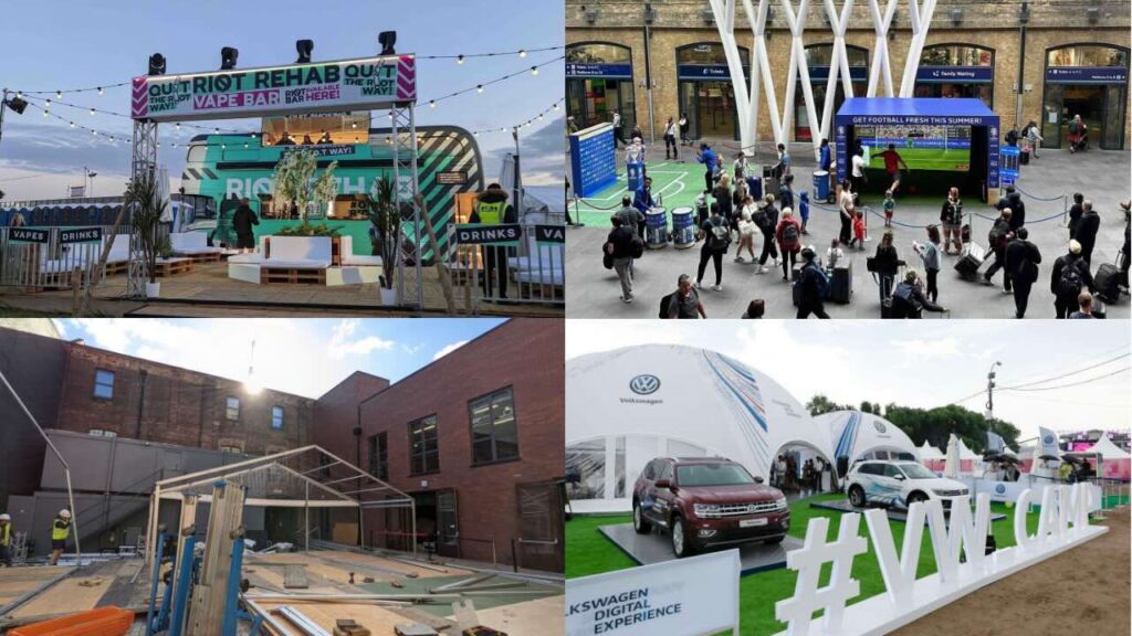 Collage of brand activation venue ideas.