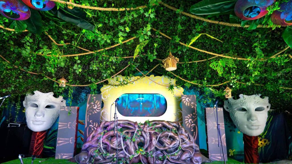 A final stage design with incorporated bespoke elements, perfect for unique brand activation venue ideas.