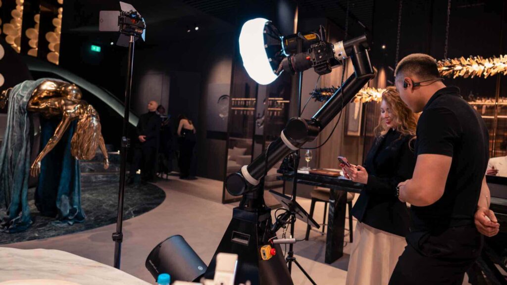 A glambot used for event entrance ideas at brand events.