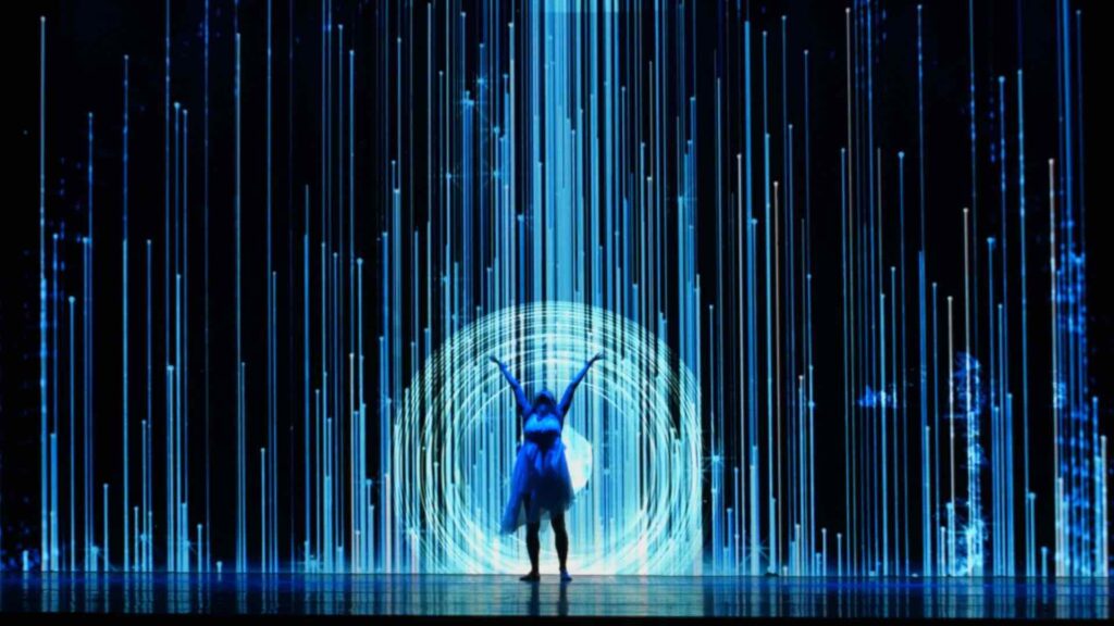 A 3D projection mapped dance show, perfect for international conferences.