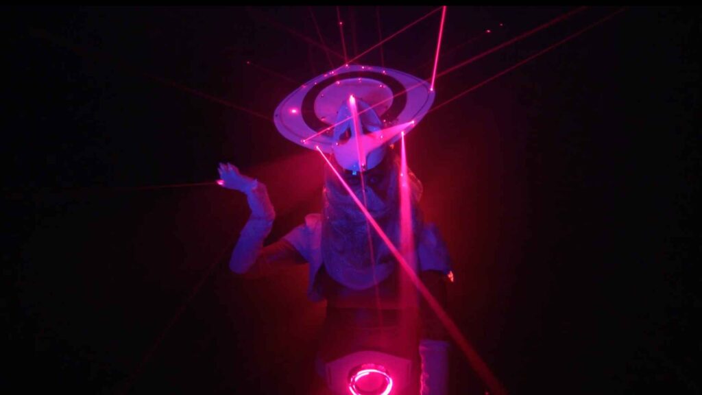 Live tech dancer with lasers.