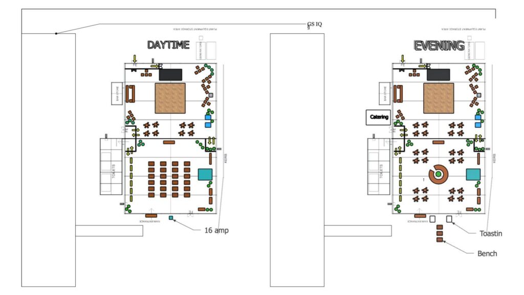 GYMSHARK Christmas party floor plan.