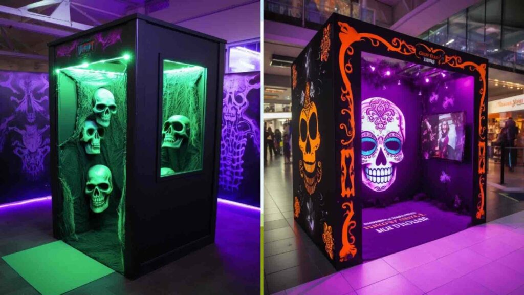 Two Halloween themed photo booths for events.