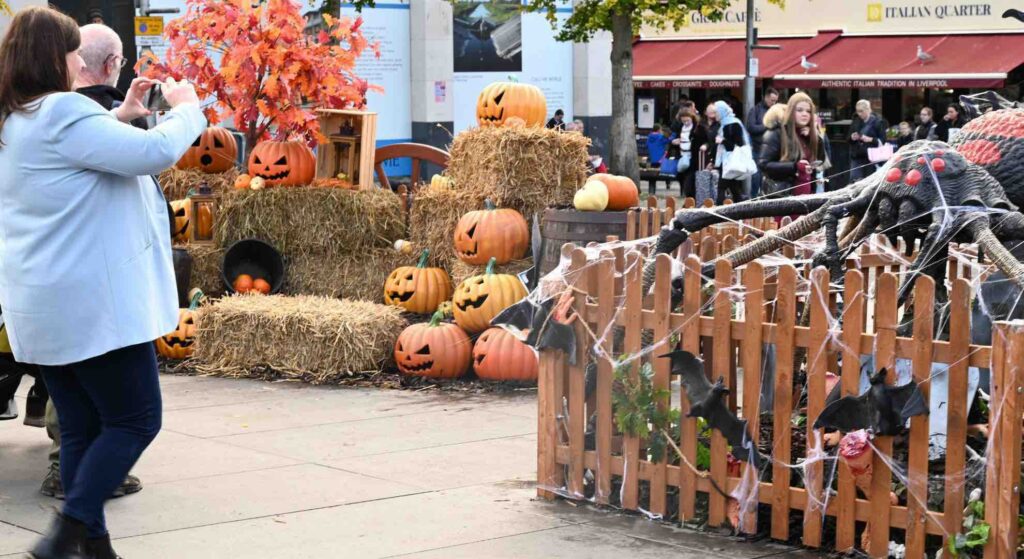 A Liverpool BID event with pumpkins that drew footfall to shops and community areas.