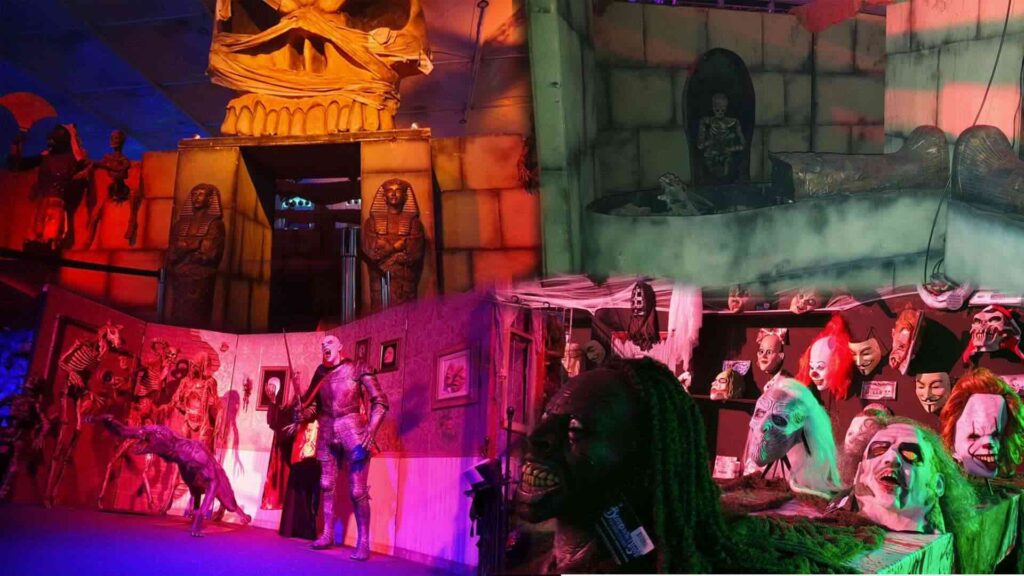 A scare maze collage for Halloween events.