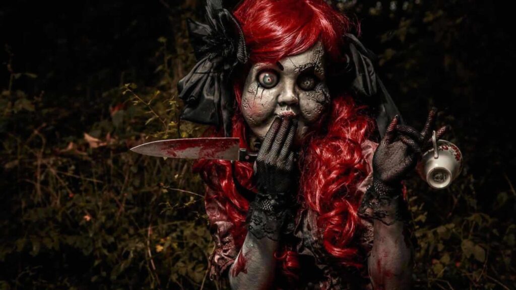 A toy doll Halloween entertainer.