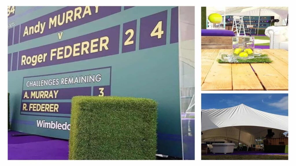 A collage of our Wimbledon party event images.