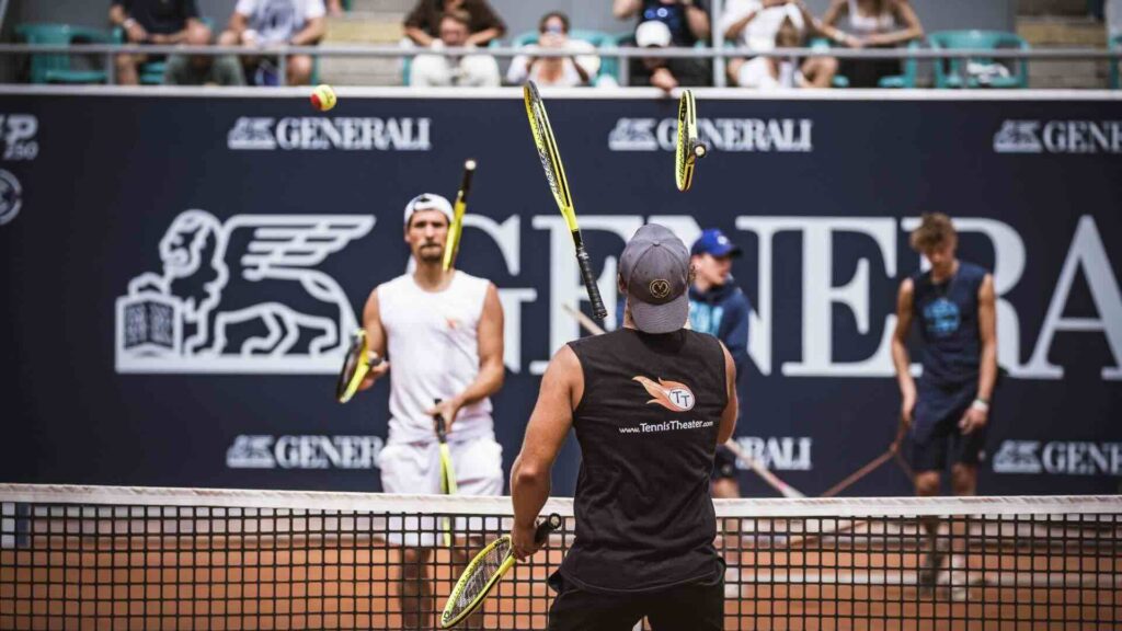 Our tennis trickshot performers performing at Wimbledon event.
