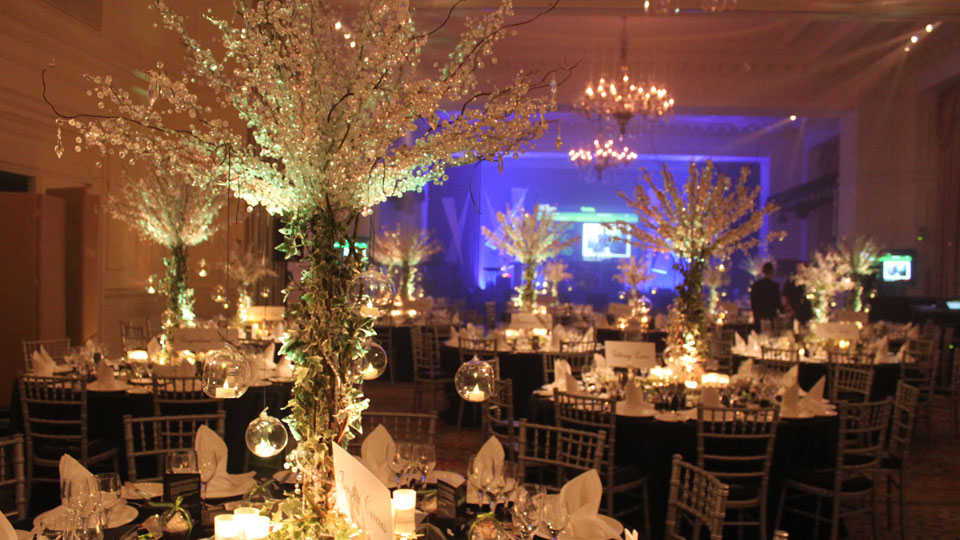 Crystal tree table centrepieces, with elegant designs.