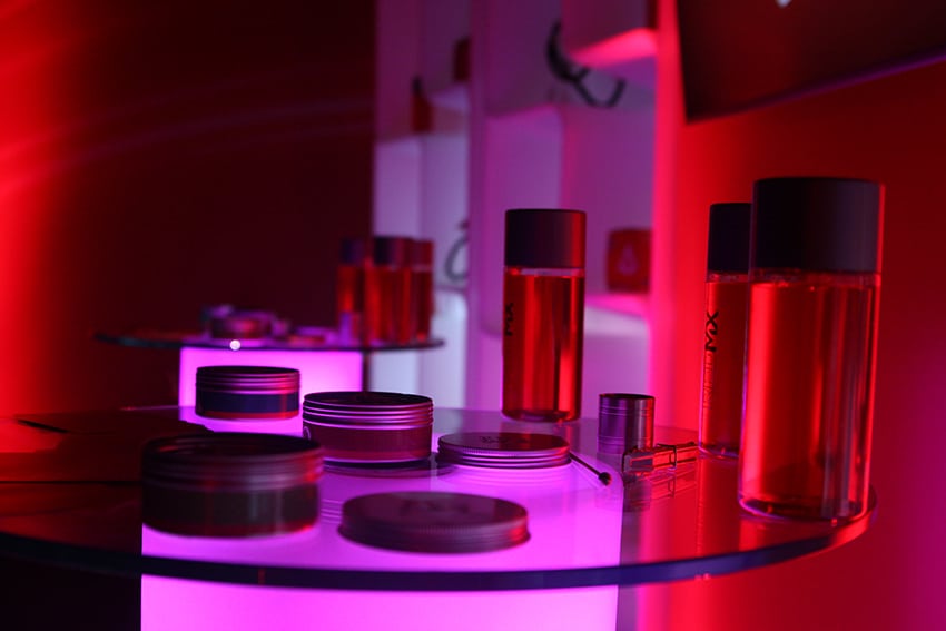 Product launch event where staging, lighting and spatial design all draw from the product itself