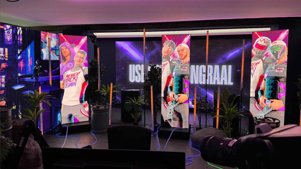 Mongraal's branded livestream production set.