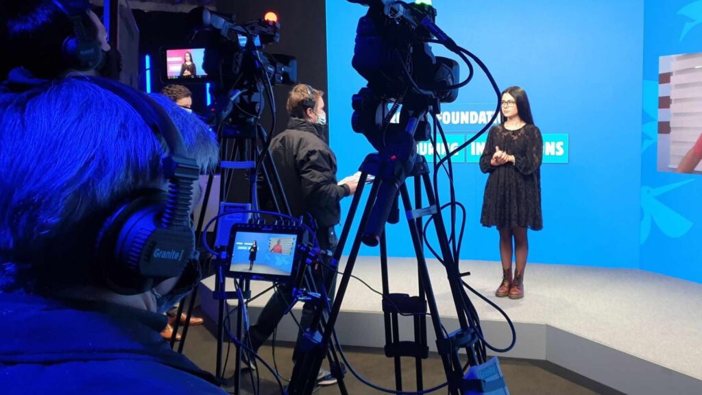 Broadcast set design tailored more for hybrid events and corporate clients.