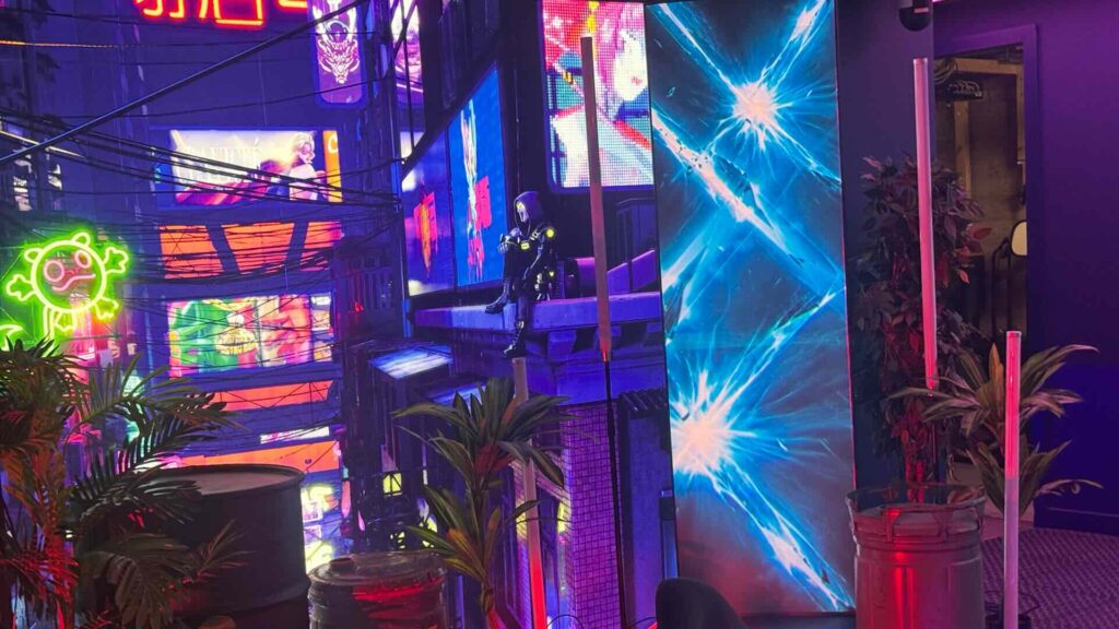 A close up shot of Mongraal's branded stream setup.