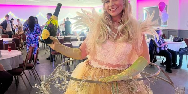 Christmas-Party-Welcome-Entertainment-Champagne-Dress