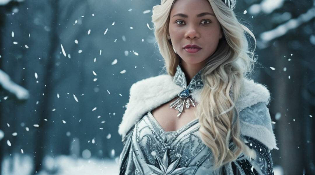 winter-ai-photo-booth-snow-queen-falling-snow