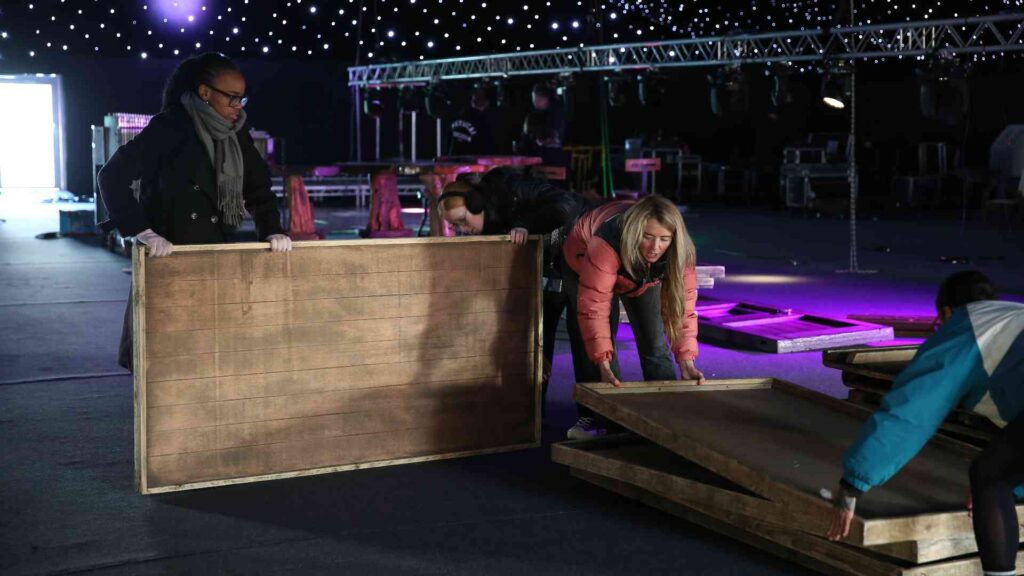 Julia and the team onsite assisting with the event production of the GYMSHARK Christmas event.