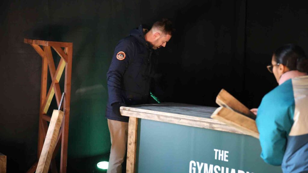 Michael on site managing the production of GYMSHARK catering stalls.